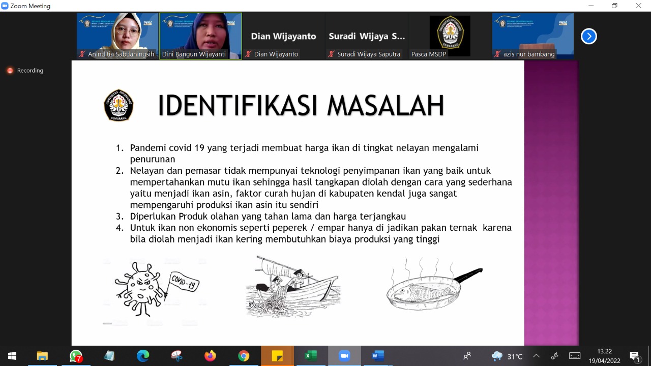 Dini Bangun Wijayanti, Seminar Hasil Penelitian Program Magister Manajemen Sumberdaya Perairan