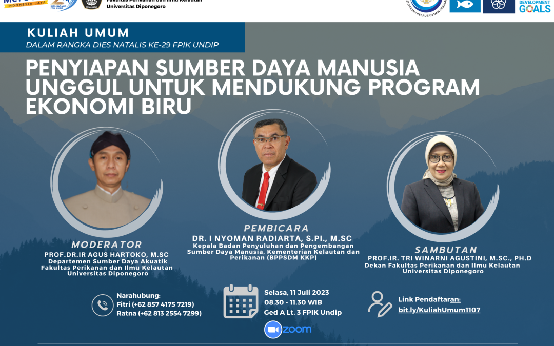 Kuliah Umum “Penyiapan SDM Unggul untuk mendukung Program Ekonomi Biru”